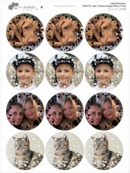 Vánoční 44mm FOTOSAMOLEPKY VĚNEČKY sada (3x4ks)