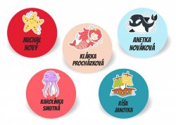 TENGERI VILÁG névcímkék 26 mm (30 db)